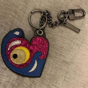 Marc Jacob Glittery Heart Bag Charm Key Ring - Excellent Condition